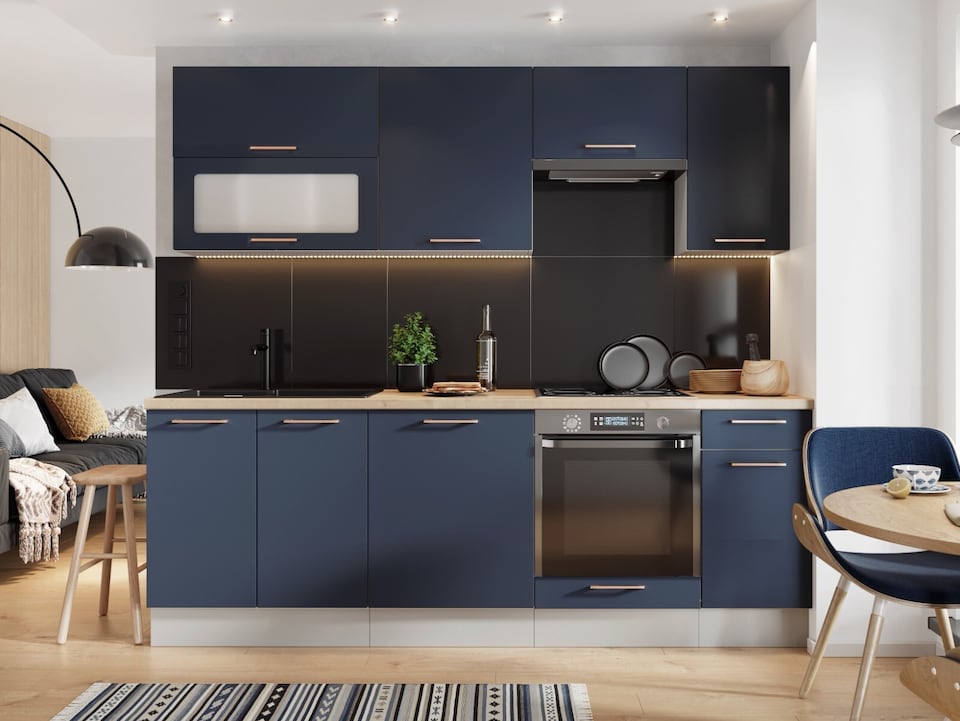 image 1 of Nora Kitchen Oven Housing Unit Single Cabinet Slab - Navy Blue W463xH870mm