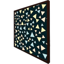 Yellow & blue triangles (Picutre Frame) Brown | XS
