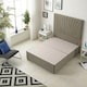 image 2 of Sunburst Divan Bed with 54'' Floor Standing Headboard Tweed Fabric | Brown | Coffee