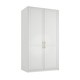 image 2 of Austen 2 Door Wardrobe - Engineered Wood/Metal - L58 x W100 x H220 cm - White/Gold Brushed White