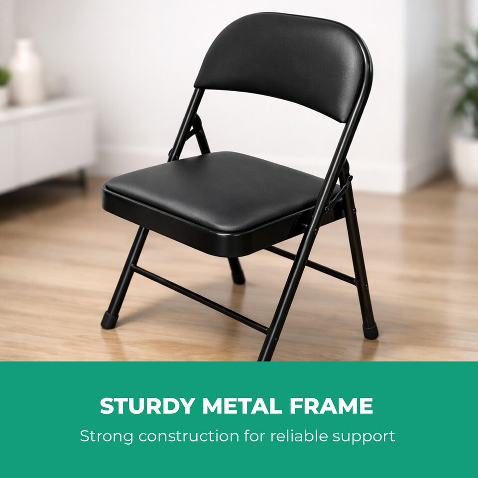 image 1 of Royalford Heavy Duty Folding Padded Chair, Pack of 2