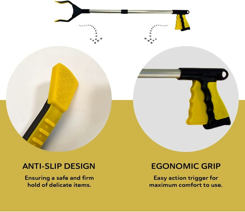 image 1 of Straame Pack of 2, Foldable Grabber Tool – Magnetic Tip, (Yellow)