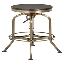 Gator Ash Wood Seat Metallic Stool Gold