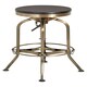image 1 of Gator Ash Wood Seat Metallic Stool Gold