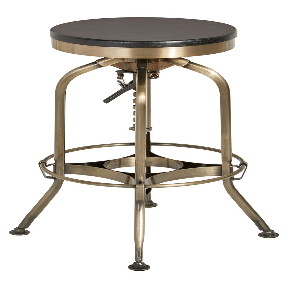 image 1 of Gator Ash Wood Seat Metallic Stool Gold