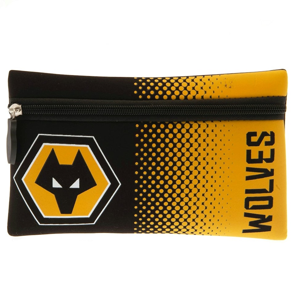 image 1 of Wolverhampton Wanderers FC Dot Fade Pencil Case - Yellow/Black - One Size