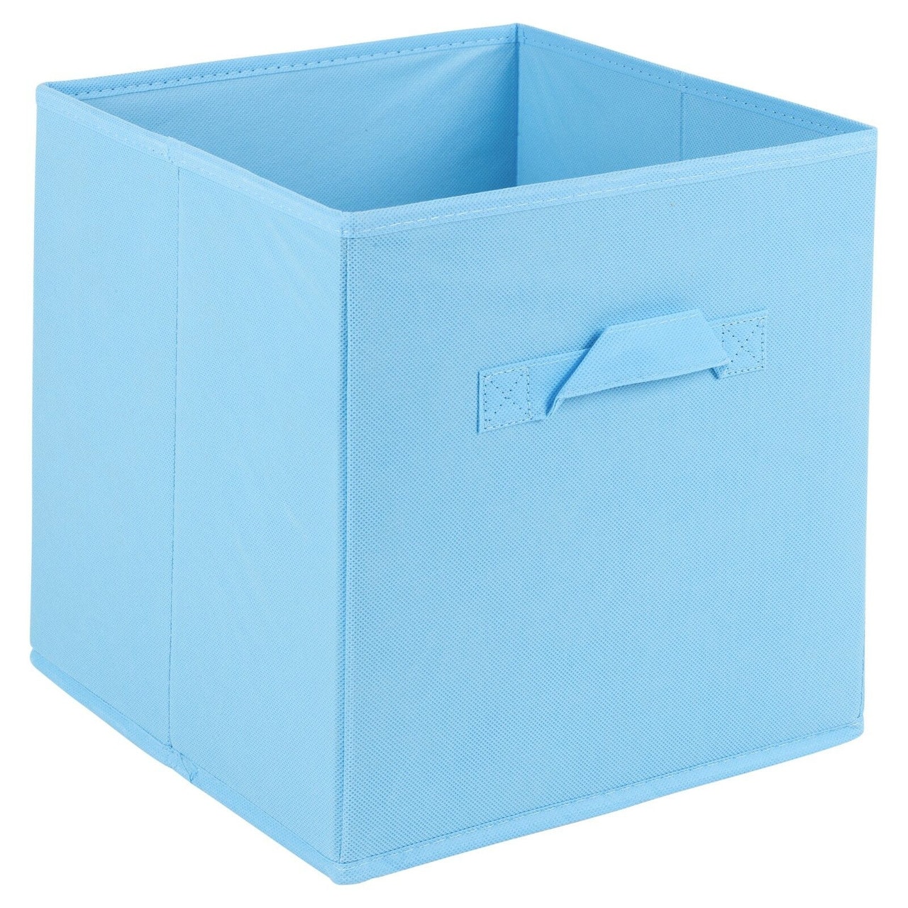 Medium Collapsible Cube Storage Boxes with Carry Handles Set of 3 Blue 1