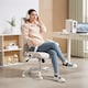 image 4 of HOMCOM Office Chair, Fabric Computer Desk Chair with High Back, Swivel Wheels, Armrest, Tilting Function, Height Adjustable for Home, Cream White | White