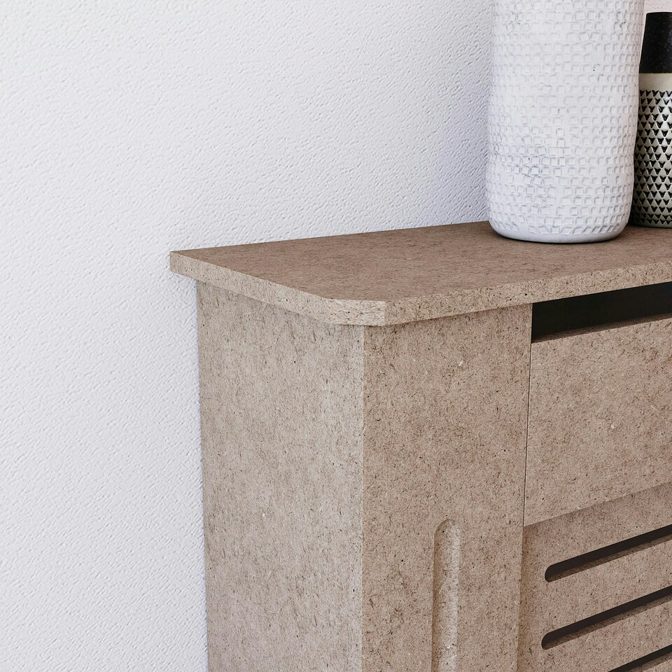 image 1 of Vida Designs Milton Radiator Cover MDF Slatted Cabinet, Unfinished, 111cm