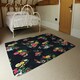 image 3 of Floral Pattern (Rug) Black | Large: 140x200cm