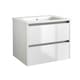 image 1 of Bathroom 2-Drawer Wall Hung Vanity Unit with Basin 800mm Wide - White - (Urban) - Brassware Not Included | White | White | 1