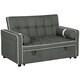 image 1 of HOMCOM 2 Seater Pull Out Sofa Bed Adjustable Backrest, Charcoal Grey Grey