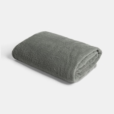 OHS Teddy Fleece Soft Warm Plush Cosy Plain Dyed Throw Over Bed Blanket, 125x150cm (Copy) | Grey | Mid Grey