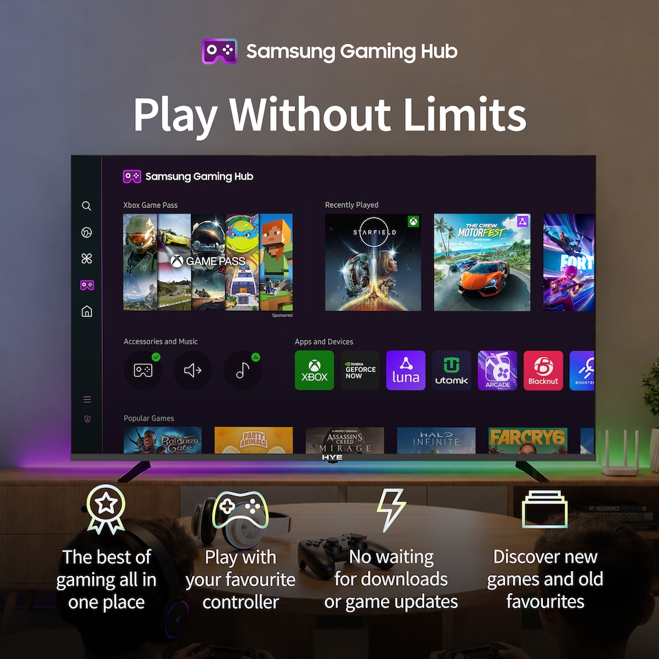 image 1 of HYE 58" Inch 4K QLED Tizen OS WiFi Frameless Smart TV - 58QLEDS2048
