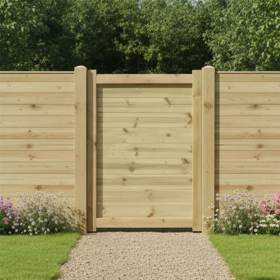 image 1 of Ultimate T&G Gate 4ft x 3ft Horizontal Smooth-Planed Fully Framed Treated Door