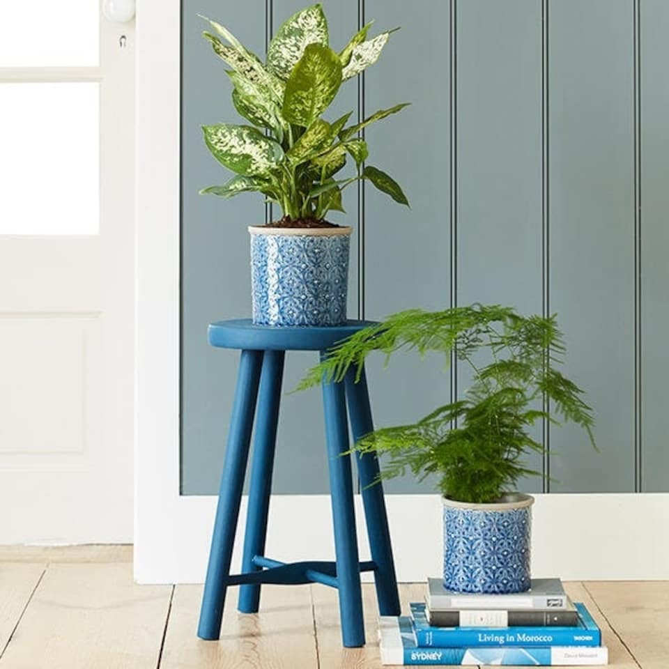 image 1 of Burgon & Ball Glazed Pot Porto Large Dark Blue