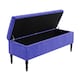 image 5 of 180cm Paris Plain Ottoman Storage Bench -Naples Shoes Bench with Black Turned Wooden Legs - Blue Upholstery Storage Footstool
