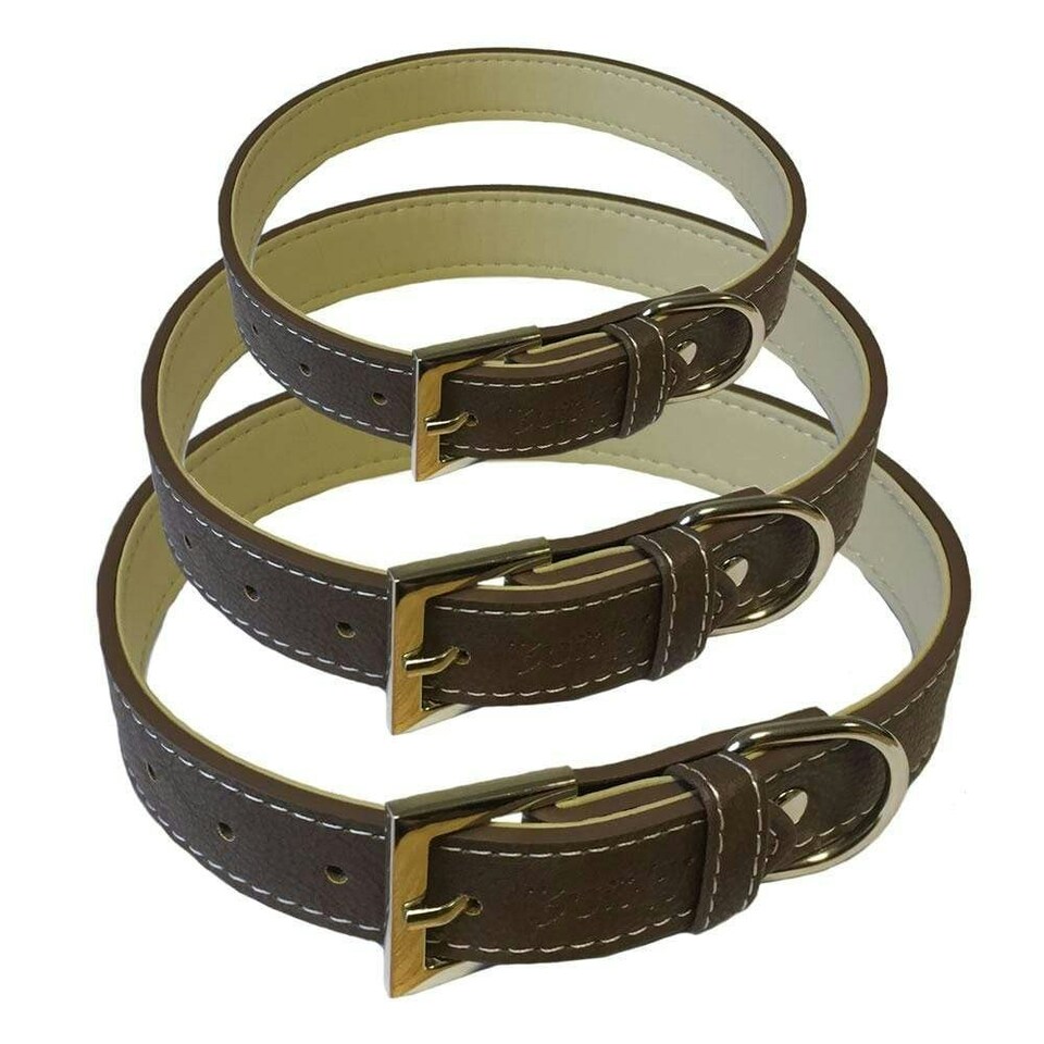image 1 of Dog Collar - Leather Style Brown | M