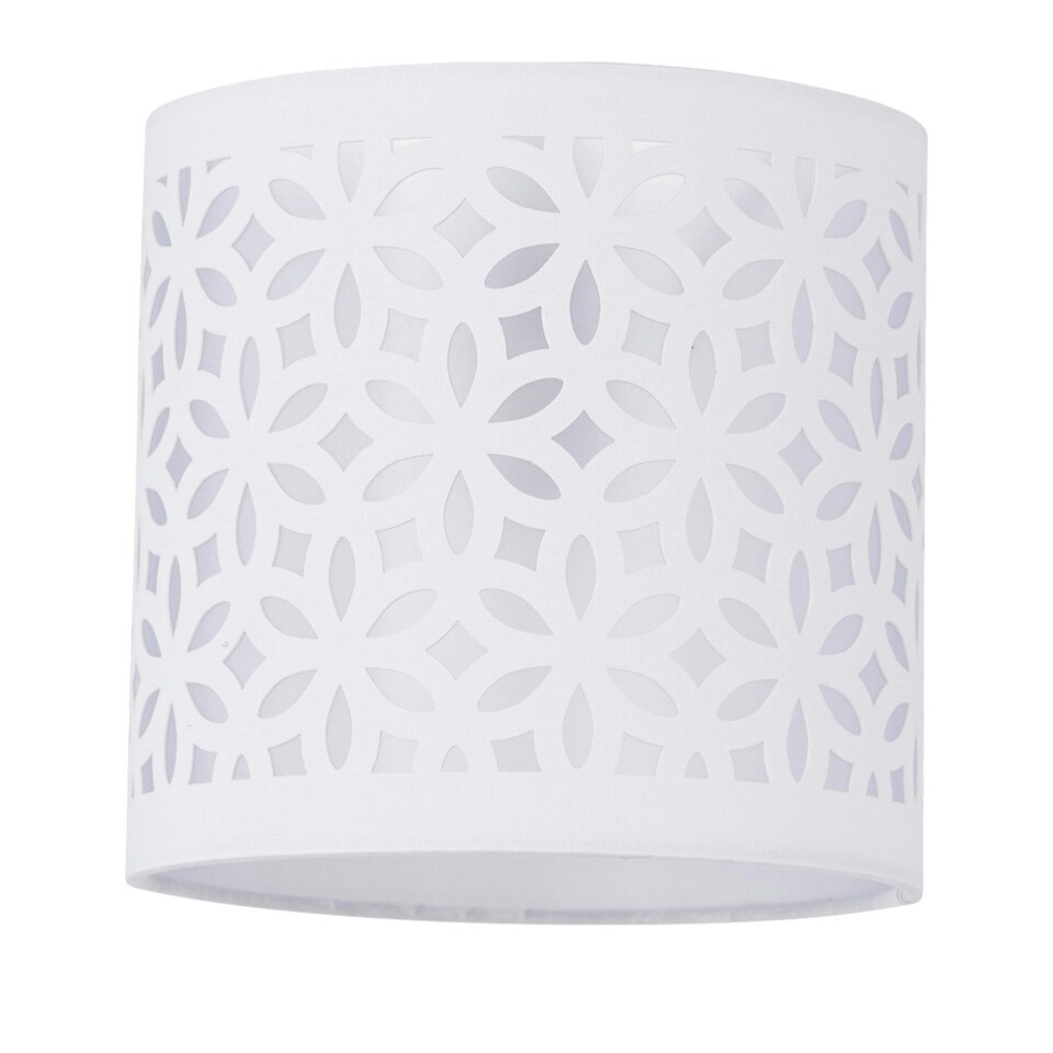 image 1 of First Choice Lighting Set of 2 White Laser Cut 15.5cm Table Lamp Shades White