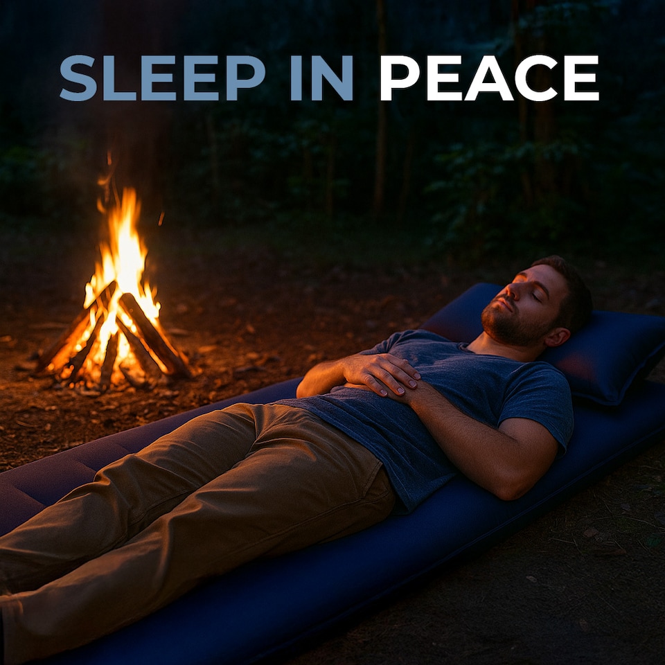 image 1 of Alivio Waterproof Self Inflating Sleeping Mat 1.5in Memory Foam Camping Pad for Hiking, Tent, Travel (Single)