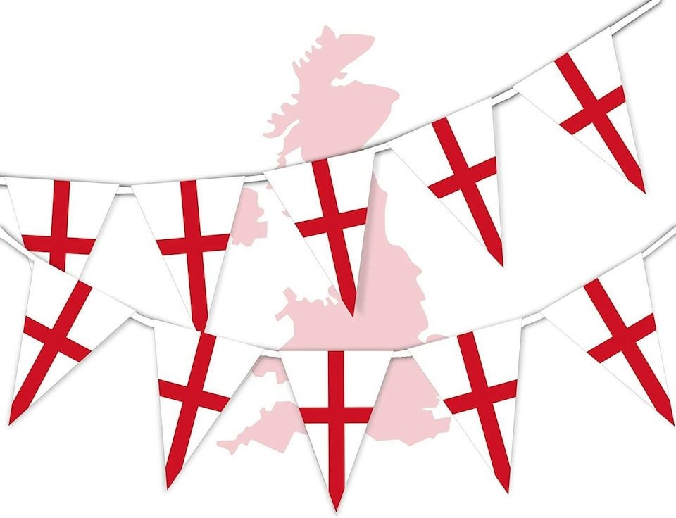 image 1 of St. George Triangle Bunting - 20x30cm, 20m, 50 Flags | Multi