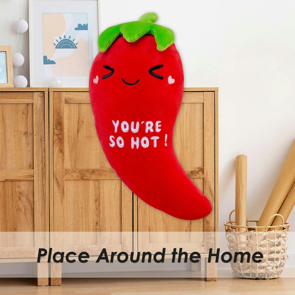 image 1 of Chilli Soft Toy Cute Plushie Huggable Cuddly Stuffed Toy 20cm Red