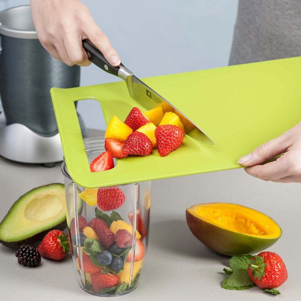 image 1 of Zeal Slim Straight to Pan™ Chopping Board, Large Green | Lime Green