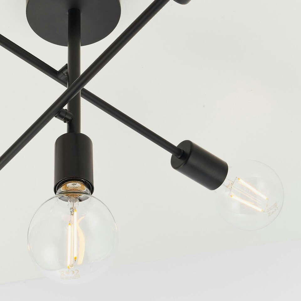 image 1 of Studio 5 Light Semi Flush Light Matt Black, E27