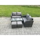image 2 of Fimous Patio Garden Furniture Sets Wicker Outdoor Rattan Furniture Sofa Sets with Rectangular Coffee Table 2 Small Footstools