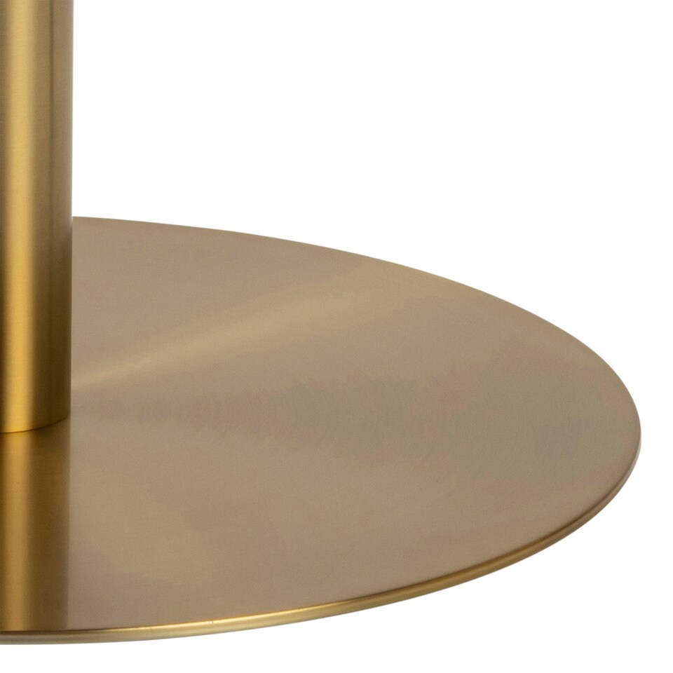 image 1 of Corby Round Dining Table with White Polished Marble Top & Gold Base inc 4 Brooke Dining Chairs in Beige