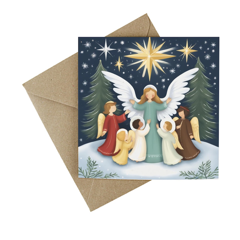 image 1 of North Star Angel - Plantable Wildflower Seed Christmas Cards - 5 Pack