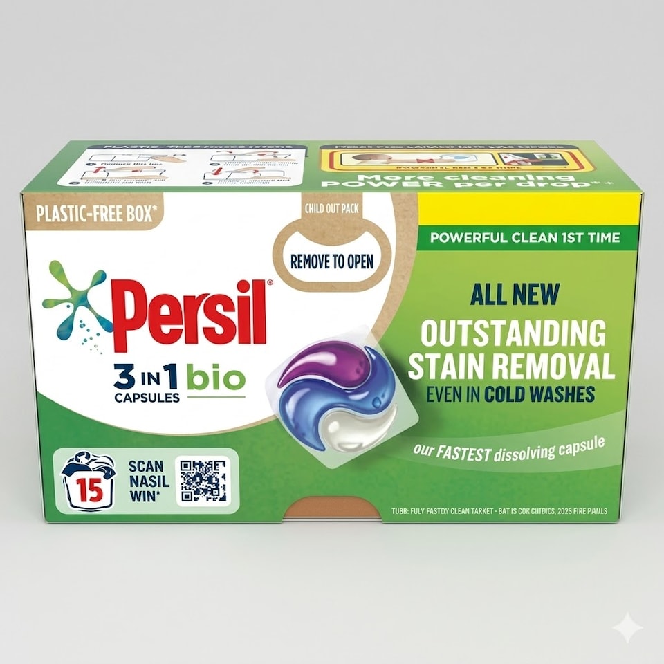 image 1 of Persil Capsules Bio 405g (Pack of 4)