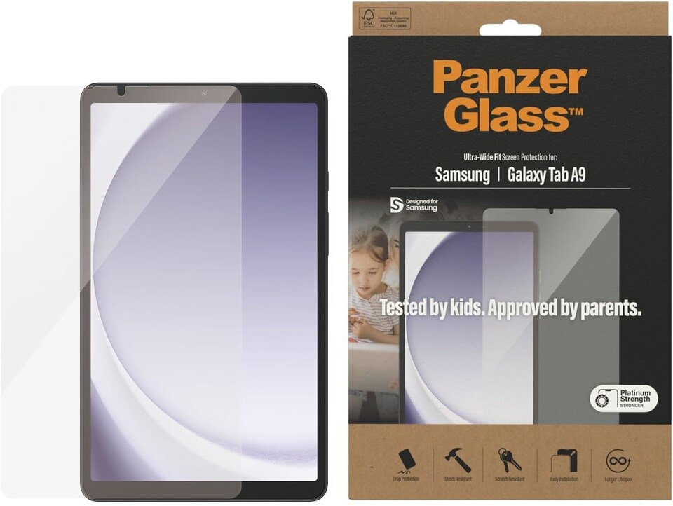 image 1 of Panzer Glass Ultra Wide Kids Tested Screen Protection for Samsung Galaxy Tab A9 8.7 - 7344