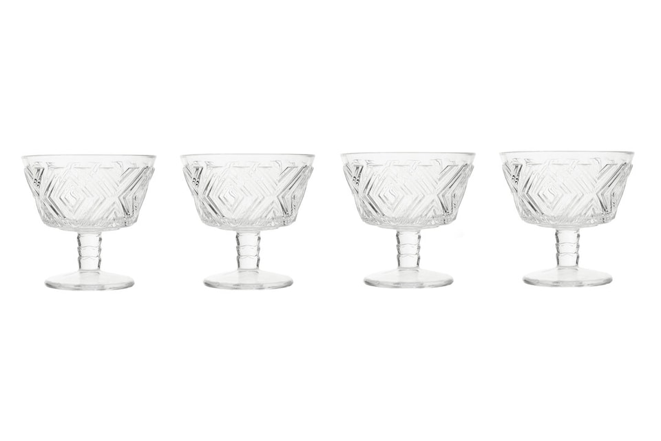 image 1 of Fleur Set of 4 Glass Dessert Bowls