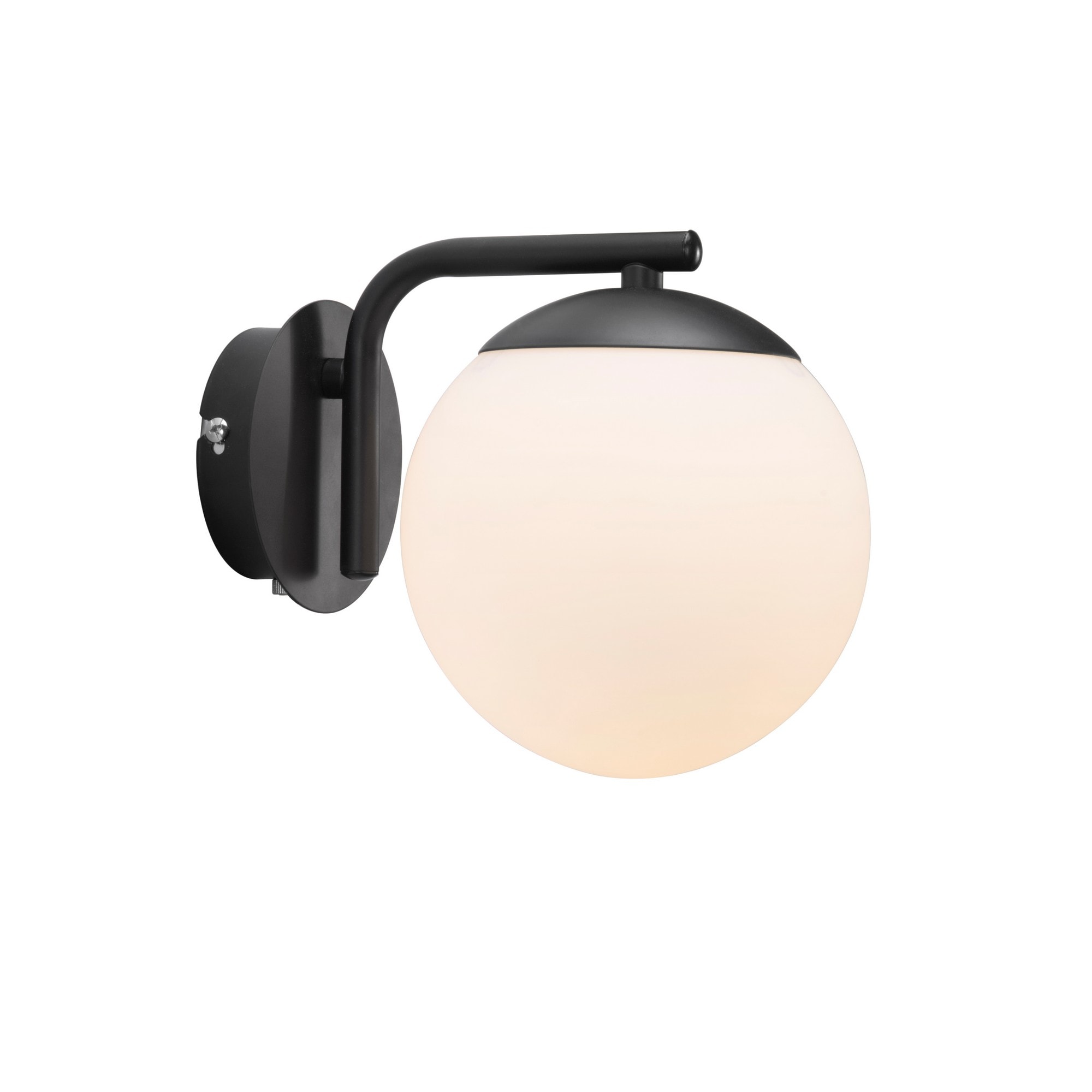Nordlux Grant Indoor Wall Light Black Glass Sensor E14 Hand Blown Glass - Plug In or Mains Powered , IP20 Black Black