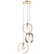 image 1 of Hoop 3 Light Cluster Ceiling Pendant Brushed Brass & Brushed Nickel, E27
