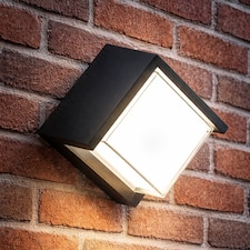 CGC Lighting Sophia Square Black and White LED Wall and Ceiling Light | Multi | Black | Height: 16 cm, width: 16 cm, depth: 10 cm