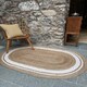 image 1 of KHIDAKEE Oval Rug Braided with Ivory Border - Jute - L90 x W150 - Natural Brown