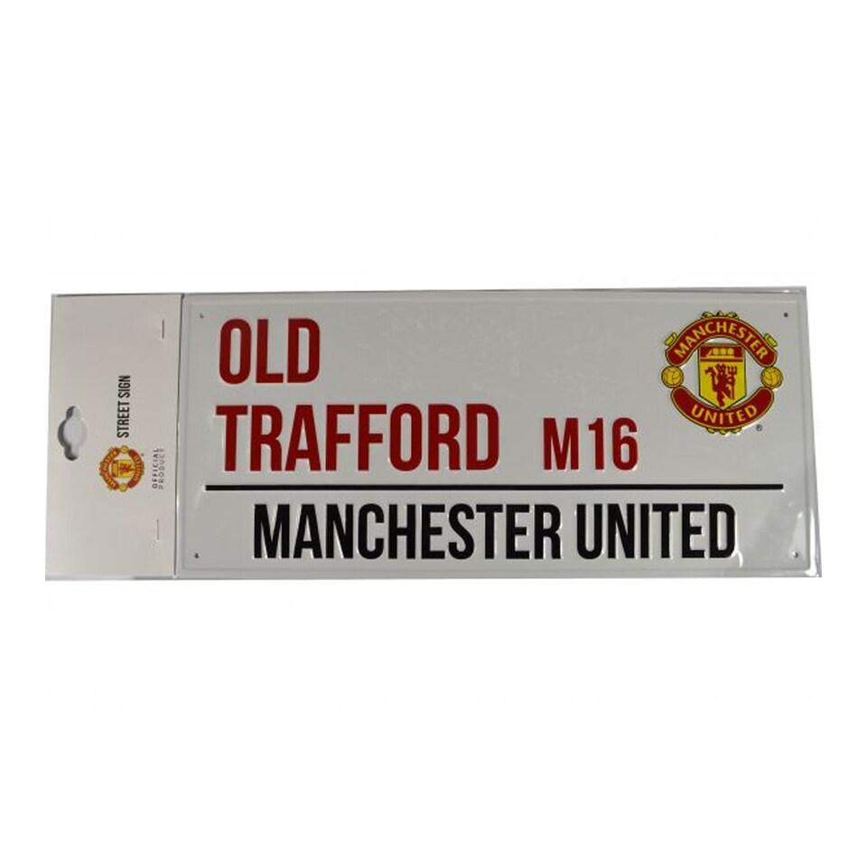image 1 of Manchester United FC Metal Street Sign | Red | Red/Yellow | 1