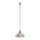 image 2 of Antique Silver Metal and Smoked Glass Dome Pendant Cream | W30xD30xH120cm