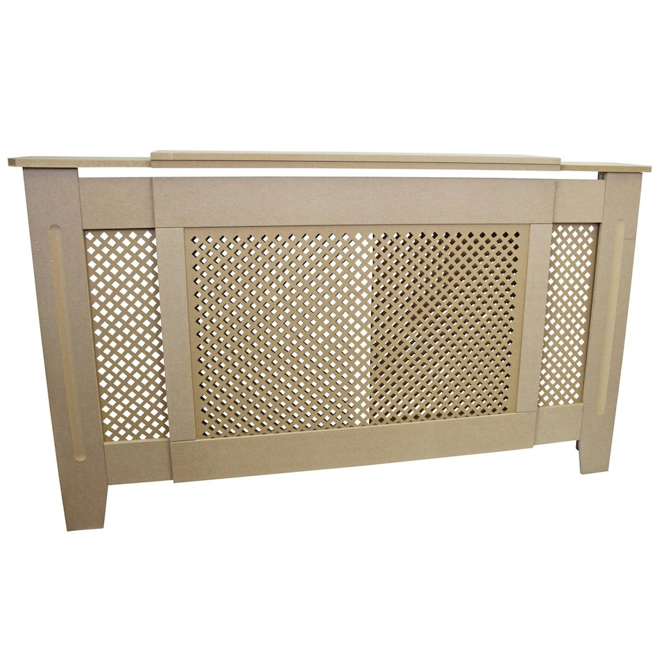 image 1 of Adjustable Radiator Cover MDF Unfinished 1400mm - 1920mm