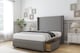 image 4 of Sloomy Stratford Pewter Dumfries Divan Bed Base 2 Drawers Foot-End With 54 Inch Wingback Headboard & 12 Inch Matching Footboard | Grey | Pewter | Small Double | 1
