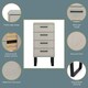 image 2 of Texas 4 Drawer Narrow Chest of Drawers - Industrial Style Pine Bedroom Storage Cabinet with Metal Legs | Grey | Grey | 1
