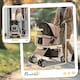 image 7 of PawHut Pet Stroller Carrier Foldable Deluxe Jogger Walk Travel Dog Cat Brown