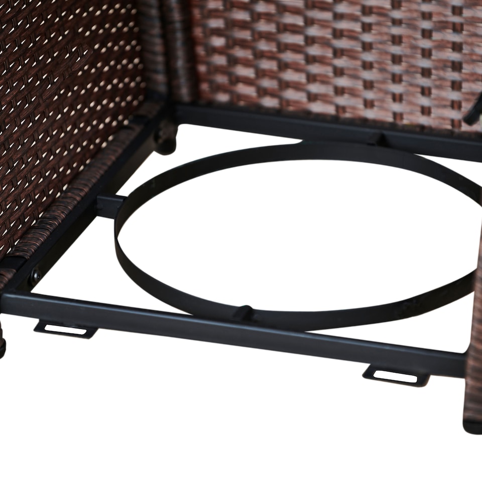 image 1 of Teamson 76cm Propane Gas Fire Pit Table with Rattan Base, 40,000 BTU