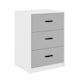 image 10 of White 3-Drawer Bedside Table Grey | Colour: Ash Grey