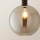 image 5 of ValueLights Bellamy Smoke Glass Globe Matte Black Ceiling Light | Black