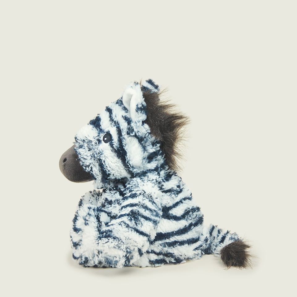 image 1 of Warmies Plush Zebra Microwavable Weighted Teddy with French Lavender Scent, Hot or Cold for Cool Relaxation and Warm Relief