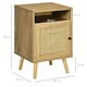 image 7 of HOMCOM Nightstand, Rattan Bedside Table, Sofa Side Table