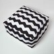 image 3 of Homescapes Large Black and White Bean Filled Cube With Chevron Design